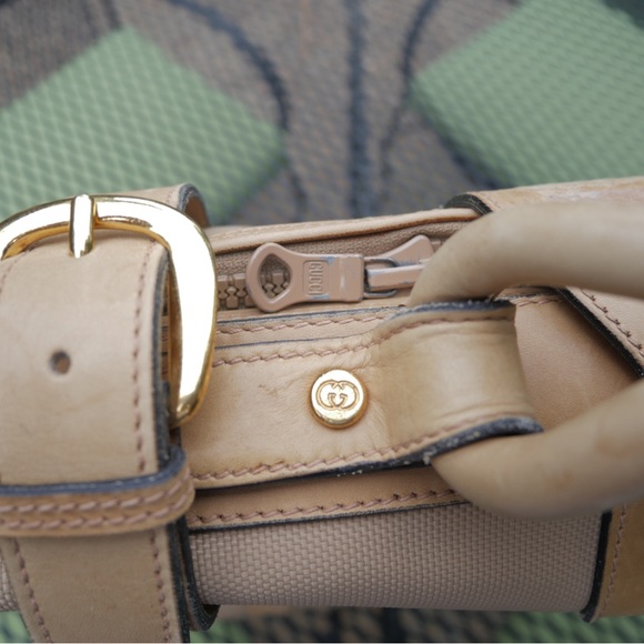 Gucci Vintage 1980s tan beige travel bag - Picture 3 of 16